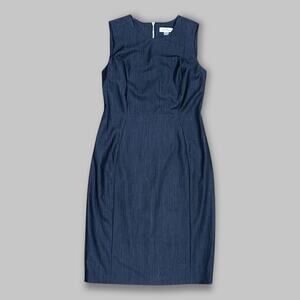 Calvin Klein Sleeveless Sheath Dress Dark Denim Blue/Gray – Women’s Size 6